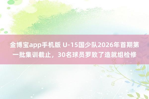 金博宝app手机版 U-15国少队2026年首期第一批集训截止，30名球员罗致了造就组检修