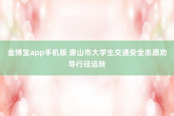 金博宝app手机版 唐山市大学生交通安全志愿劝导行径运转