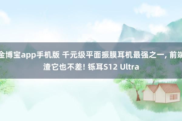 金博宝app手机版 千元级平面振膜耳机最强之一， 前端渣它也不差! 铄耳S12 Ultra