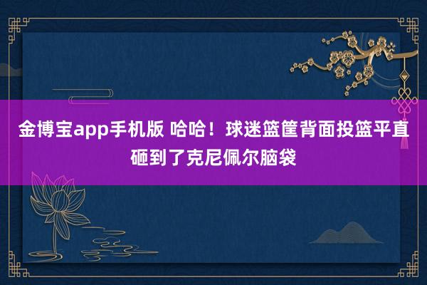 金博宝app手机版 哈哈！球迷篮筐背面投篮平直砸到了克尼佩尔脑袋