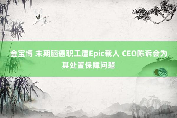 金宝博 末期脑癌职工遭Epic裁人 CEO陈诉会为其处置保障问题