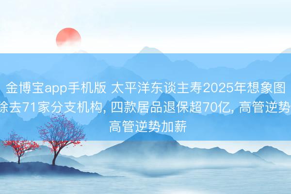 金博宝app手机版 太平洋东谈主寿2025年想象图鉴: 除去71家分支机构， 四款居品退保超70亿， 高管逆势加薪
