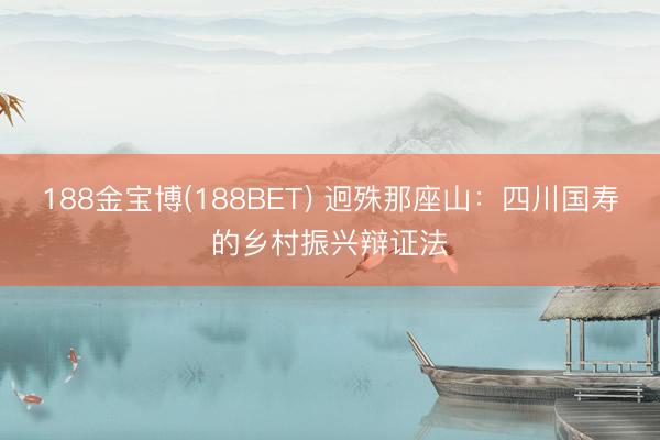 188金宝博(188BET) 迥殊那座山：四川国寿的乡村振兴辩证法