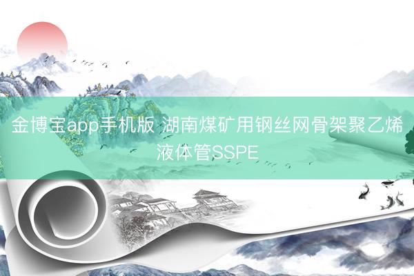 金博宝app手机版 湖南煤矿用钢丝网骨架聚乙烯液体管SSPE
