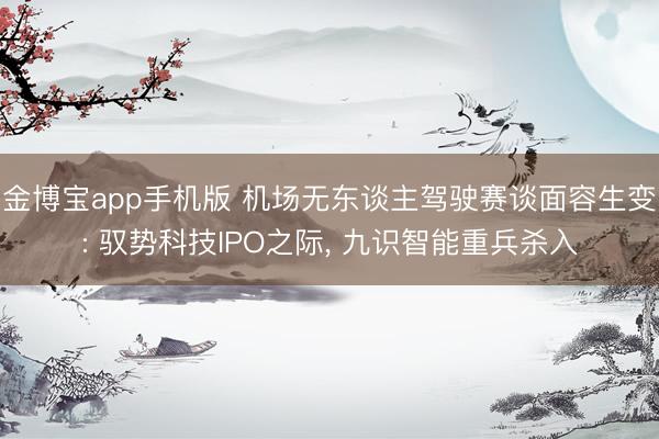 金博宝app手机版 机场无东谈主驾驶赛谈面容生变: 驭势科技IPO之际， 九识智能重兵杀入