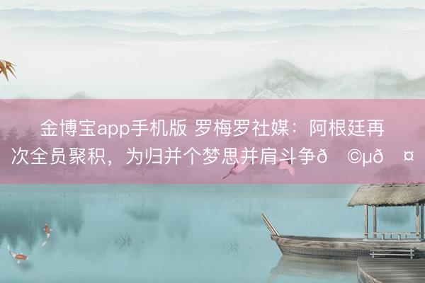 金博宝app手机版 罗梅罗社媒:阿根廷再次全员聚积,为归并个梦思并肩斗争🩵🤍