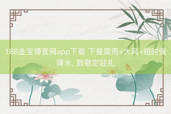 188金宝博官网app下载 下昼雷雨+大风+短时强降水， 致敬定驻扎