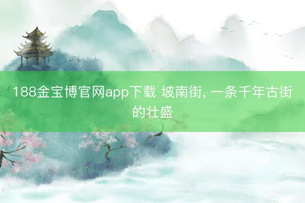 188金宝博官网app下载 坡南街， 一条千年古街的壮盛