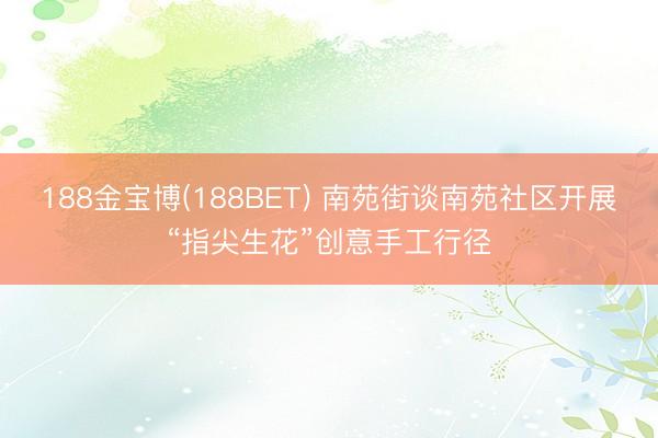 188金宝博(188BET) 南苑街谈南苑社区开展“指尖生花”创意手工行径