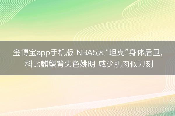 金博宝app手机版 NBA5大“坦克”身体后卫, 科比麒麟臂失色姚明 威少肌肉似刀刻